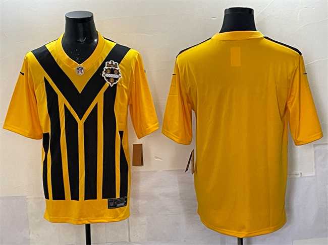 Men%27s Pittsburgh Steelers Blank Gold 1933 Throwback Alternate Stitched Jersey