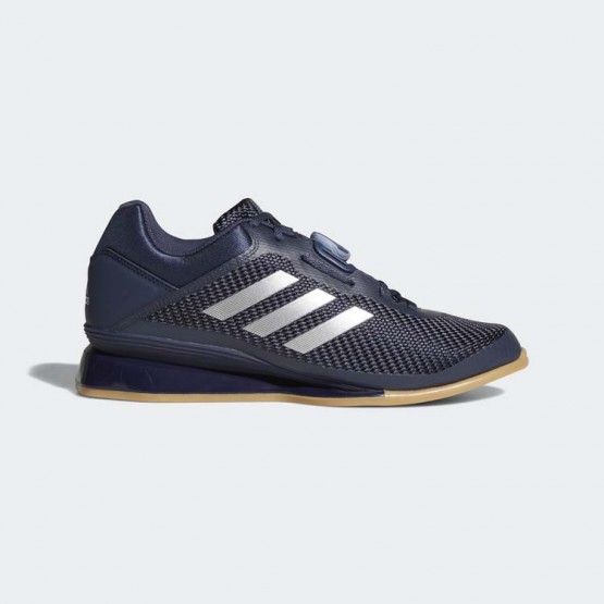 Mens Trace Blue/Metallic Silver Adidas Leistung 16 2.0 Weightlifting Shoes 135NQMET