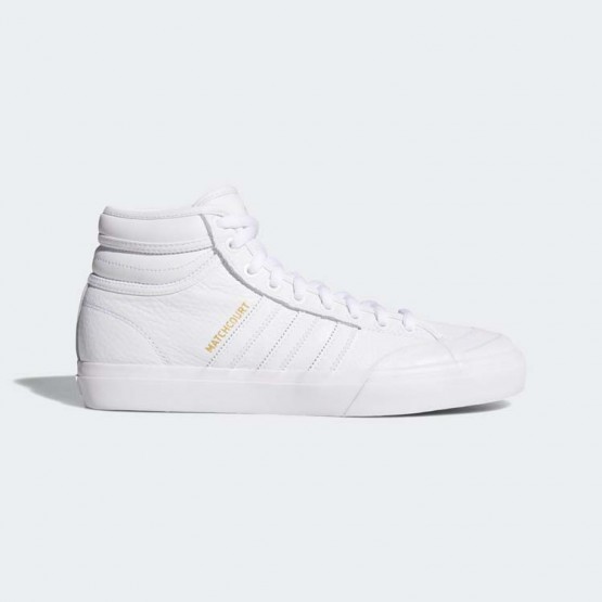 Mens White/Gold Metallic Adidas Originals Matchcourt High Rx2 Shoes 157QTRZY