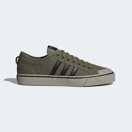 Mens Olive Cargo/Core Black Adidas Originals Nizza Shoes 246KPFSX