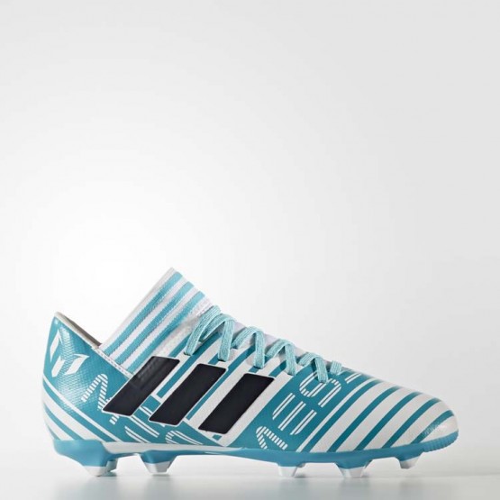 Kids White/Legend Ink/Energy Blue Adidas Nemeziz Messi 17.3 Firm Ground Cleats Soccer Cleats 275SMABE