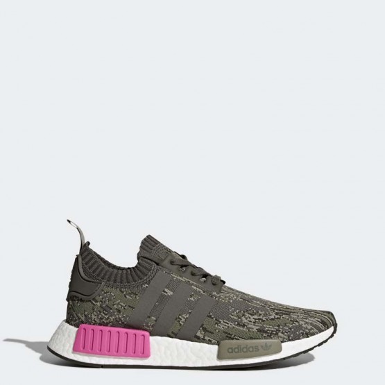 Mens Utility Grey/Shock Pink Adidas Originals Nmd_r1 Primeknit Shoes 292XTIMD