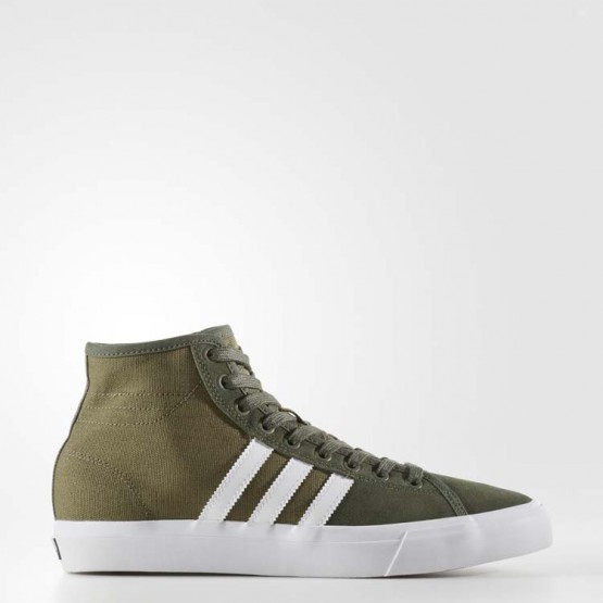 Mens Olive Cargo/White/Base Green Adidas Originals Matchcourt High Rx Shoes 304TEAWS
