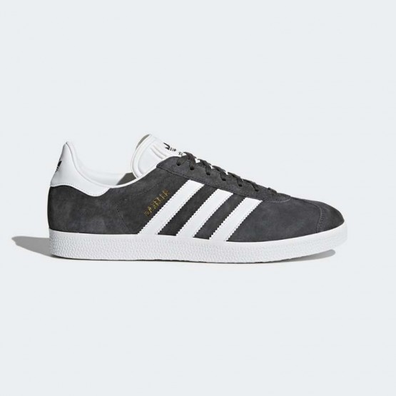 Mens Solid Grey/White/Metallic Gold Adidas Originals Gazelle Shoes 506HDZBQ