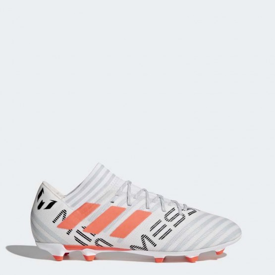Mens White/Warning/Clear Grey Adidas Nemeziz Messi 17.3 Firm Ground Cleats Soccer Cleats 514JCALX