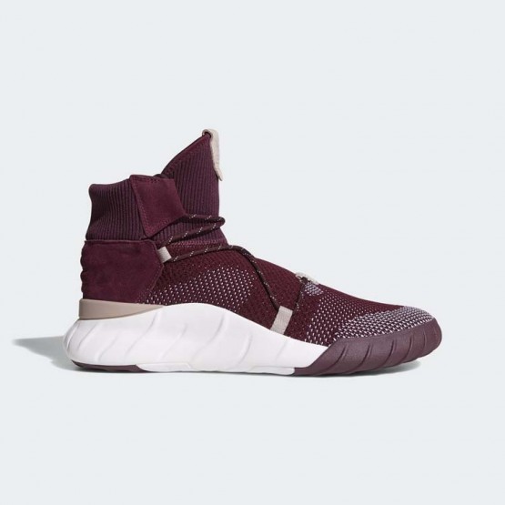 Mens Maroon/White/Vapour Grey Adidas Originals Tubular X 2.0 Primeknit Shoes 780VBIDH