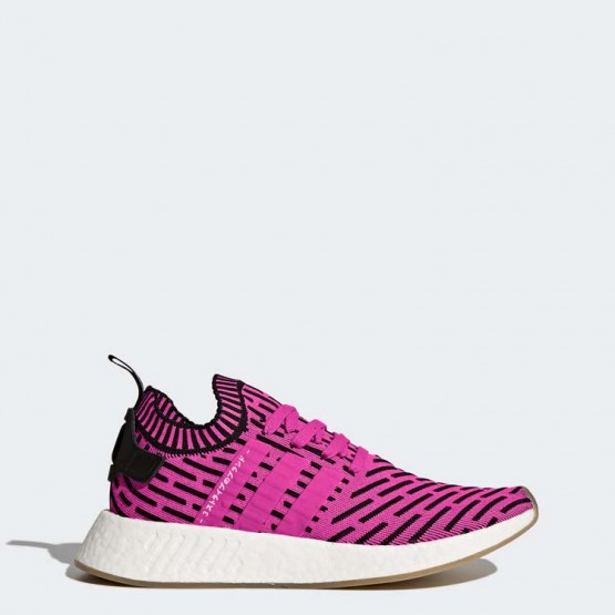 Mens Shock Pink/Core Black Adidas Originals Nmd_r2 Primeknit Shoes 787NJTXF