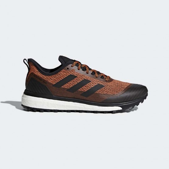 Mens Orange/Black Adidas Response Trail Running Shoes 841QDHSZ
