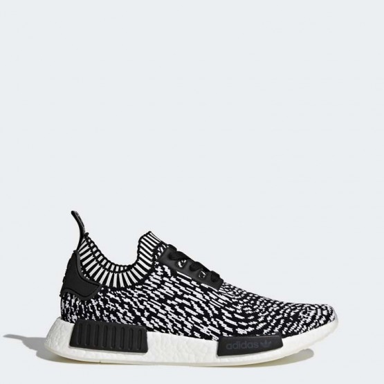 Mens Core Black/White Adidas Originals Nmd_r1 Primeknit Shoes 896KCNIR