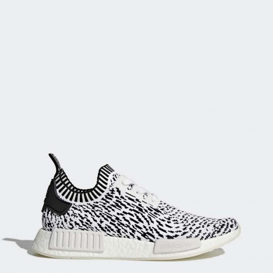 Mens White/Core Black Adidas Originals Nmd_r1 Primeknit Shoes 936BCHLW