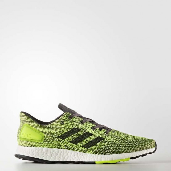 Mens Utility Black/Solar Yellow Adidas Pureboost Dpr Running Shoes 968KDVPL