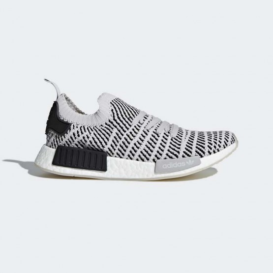 Mens Grey/Core Black Adidas Originals Nmd_r1 Stlt Primeknit Shoes 977PATFL