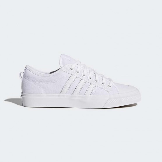 Mens White Adidas Originals Nizza Shoes 988LHNZR