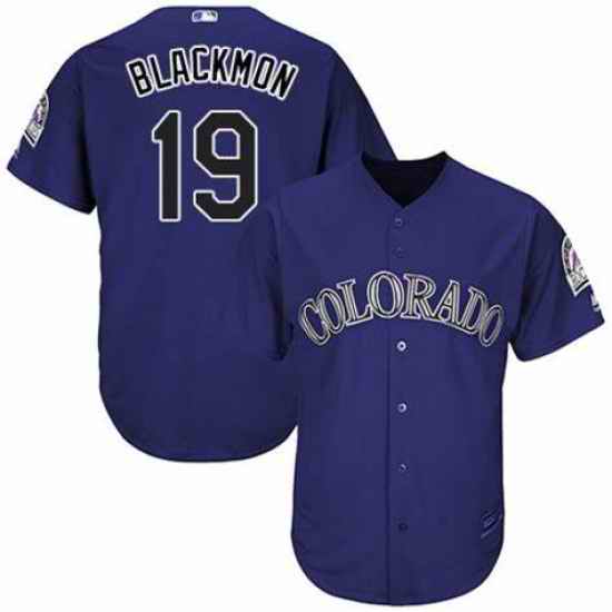 Youth Nike Colorado Rockies #19 Charlie Blackmon Purple Black Cool Base MLB Jersey->north carolina tar heels->NCAA Jersey