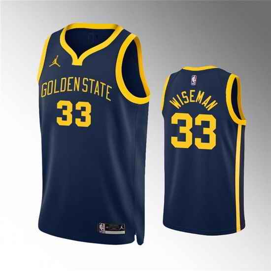 Men Golden State Warriors #33 James Wiseman Navy Statement EditionStitched Jersey