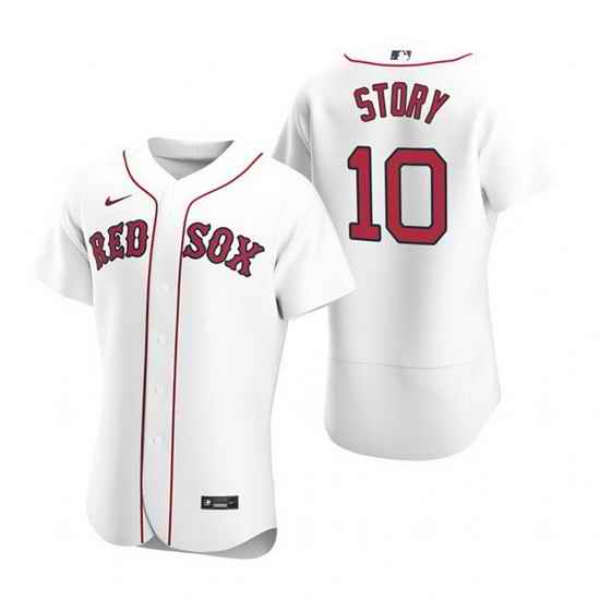 Men Boston Red Sox #10 Trevor Story White Flex Base Stitched Baseball jersey