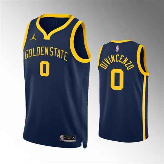 Men Golden State Warriors #0 Donte DiVincenzo Navy Statement EditionStitched Jersey