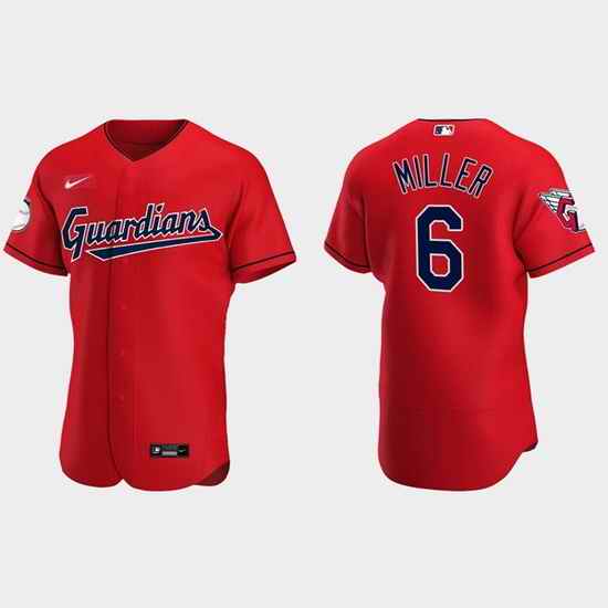 Men Cleveland Guardians #6 Owen Miller Red Flex Base Stitched Jerse->chicago white sox->MLB Jersey