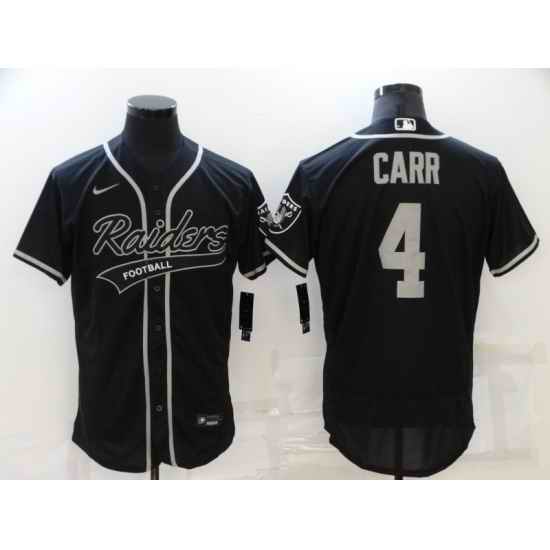 Men's Oakland Raiders #4 Derek Carr Black Nike Elite Jersey