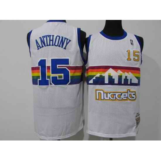 Men Denver Nuggets #15 Nikola Jokic Yellow 2003 04 Throwback Stitched Jersey