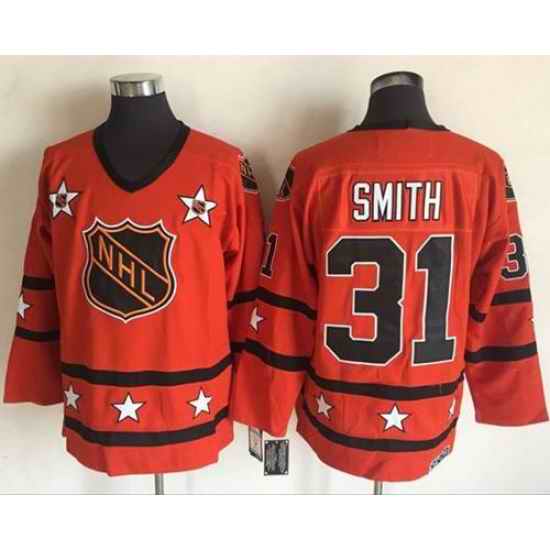 1972-81 NHL All-Star #31 Billy Smith Orange CCM Throwback Stitched Vintage Hockey Jersey