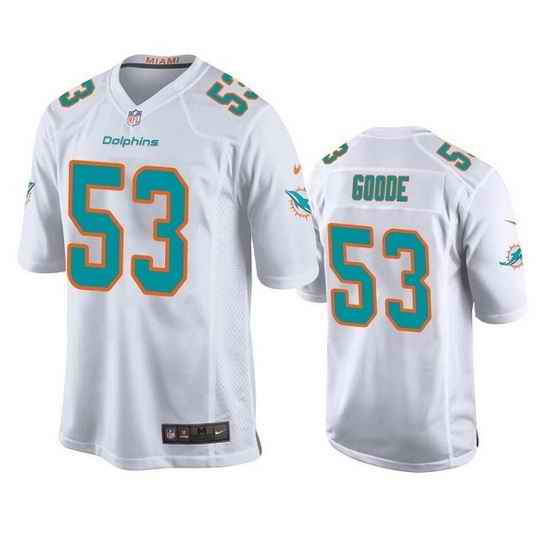 Men Miami Dolphins #53 Cameron Goode White Stitched Football Jersey