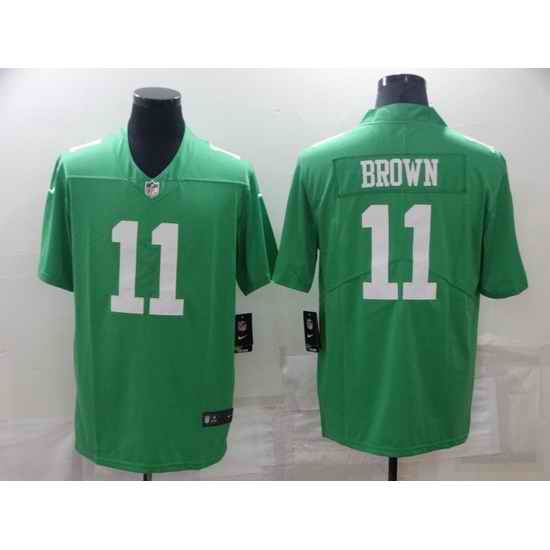 Men Philadelphia Eagles #11 A J Brown Green Vapor Untouchable Limited Stitched jersey