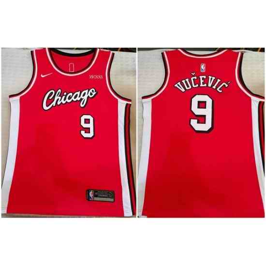 Men Chicago Bulls #9 Nikola Vucevic Red Stitched Basketball Jersey