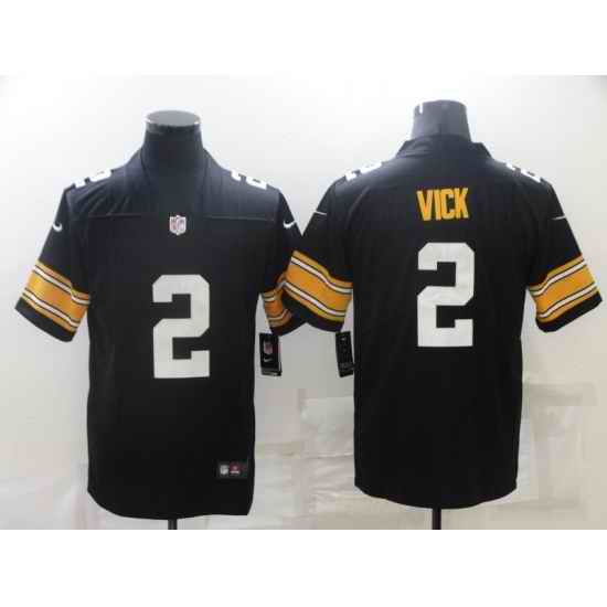 Men Pittsburgh Steelers #2 Mike Vick Black Vapor Untouchable Stitched NFL Nike Throwback Limited Jersey