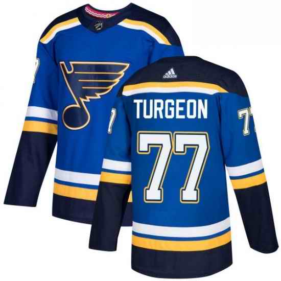 Mens Adidas St Louis Blues #77 Pierre Turgeon Premier Royal Blue Home NHL Jersey