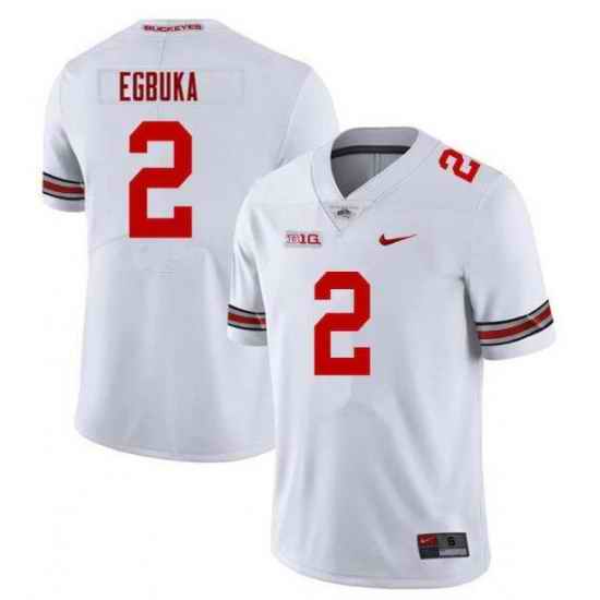 Men's Ohio State Buckeyes #2 Emeka Egbuka College Football Jersey White->nike air zoom pegasus 39->Sneakers