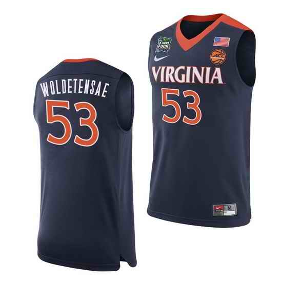 Virginia Cavaliers Tomas Woldetensae Navy Home Men'S Jersey