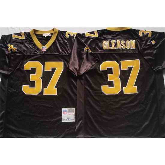 Men New Orleans Saints #37 GLEASON Black Stitched Jersey 38