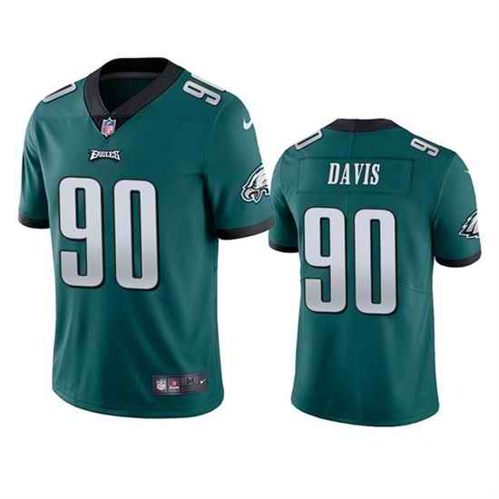 Men Philadelphia Eagles #90 Jordan Davis Green Vapor Untouchable Limited Stitched Jersey