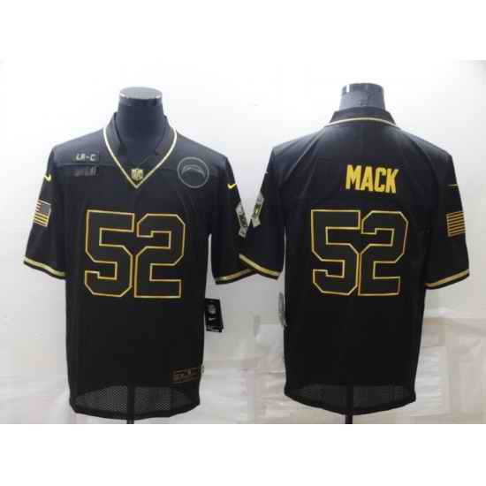 Men's Los Angeles Chargers #52 Khalil Mack Black Gold Salute To Service Limited Stitched Jersey
