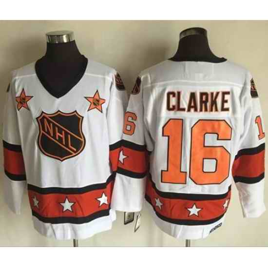 1972-81 NHL All-Star #16 Bobby Clarke White CCM Throwback Stitched Vintage Hockey Jersey