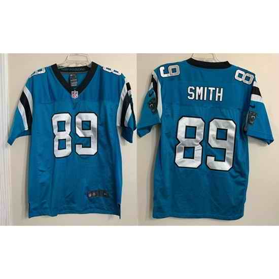 Men Carolina Panthers #89 Steve Smith Blue Game Jersey