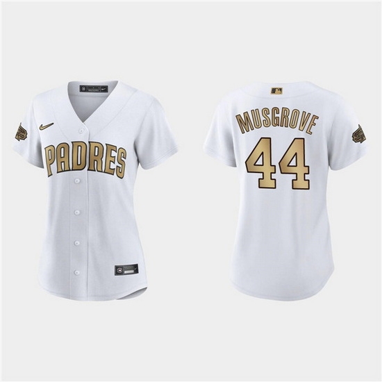 Women San Diego Padres #44 Joe Musgrove 2022 All Star White Stitched Baseball Jersey