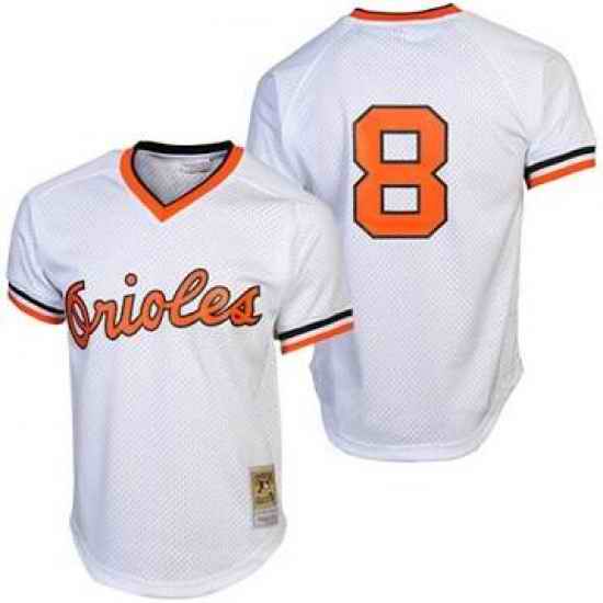 Men Baltimore Orioles #8 Cal Ripken Jr Throwback White Jersey->montreal expos->MLB Jersey