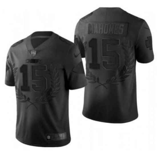 Men Kansas City Chiefs #15 Patrick Mahomes All Black Nike Limited NFL Jersey