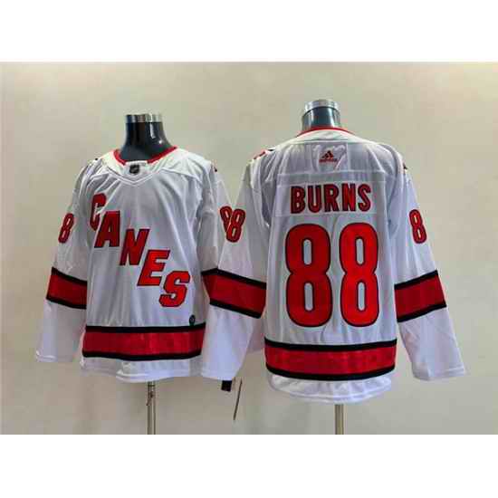 Men Carolina Hurricanes #88 Brent Burns White Stitched Jersey