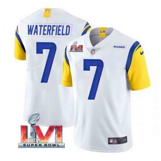 Nike Los Angeles Rams #7 Bob Waterfield White 2022 Super Bowl LVI Vapor Limited Jersey
