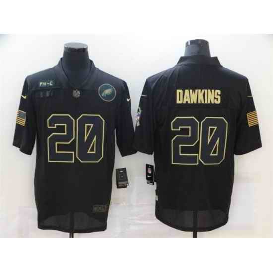 Men Philadelphia Eagles #20 Brian Dawkins Black Reflective Limited Stitched Jerseys