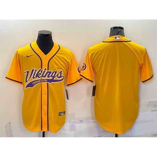 Men Minnesota Vikings Blank Gold With Patch Cool Base Stitched Baseb->minnesota vikings->NFL Jersey