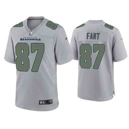 Men Seattle Seahawks #87 Noah Fant Grey Atmosphere Fashion Stitched Game Jersey