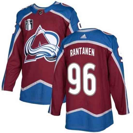Men Colorado Avalanche #96 Mikko Rantanen 2022 Burgundy Stanley Cup Final Patch Stitched Jersey