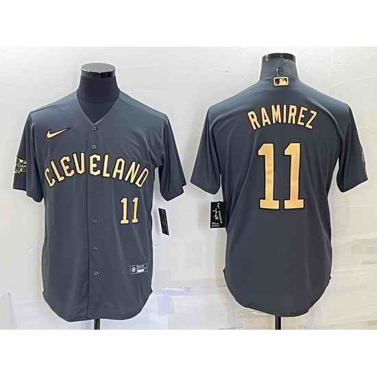 Men Cleveland Guardians #11 Jos E9 Ram EDrez 2022 All Star Charcoal Cool Base Stitched Baseball Jersey->2022 all star->MLB Jersey