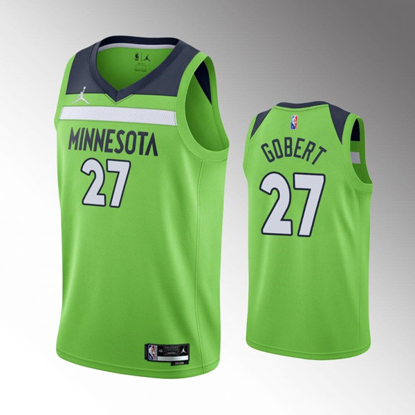 Men's Minnesota Timberwolves #27 Rudy Gobert Statement Edition Green 75th Anniversary Swingman Stitched Jersey->minnesota timberwolves->NBA Jersey