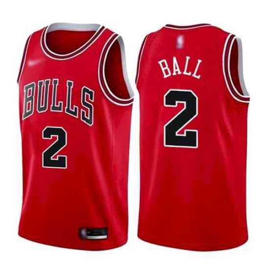 Men Chicago Bulls #2 Lonzo Ball Red 2021 Nike Swingman Stitched Jersey