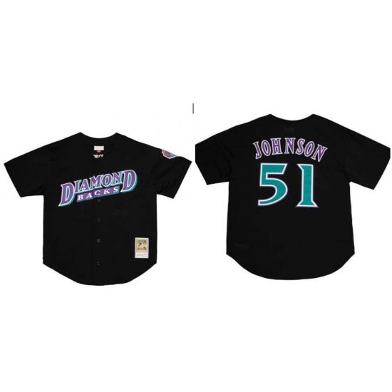 Men Diamond Backs #51 Johnson Black Jersey->arizona diamondbacks->MLB Jersey